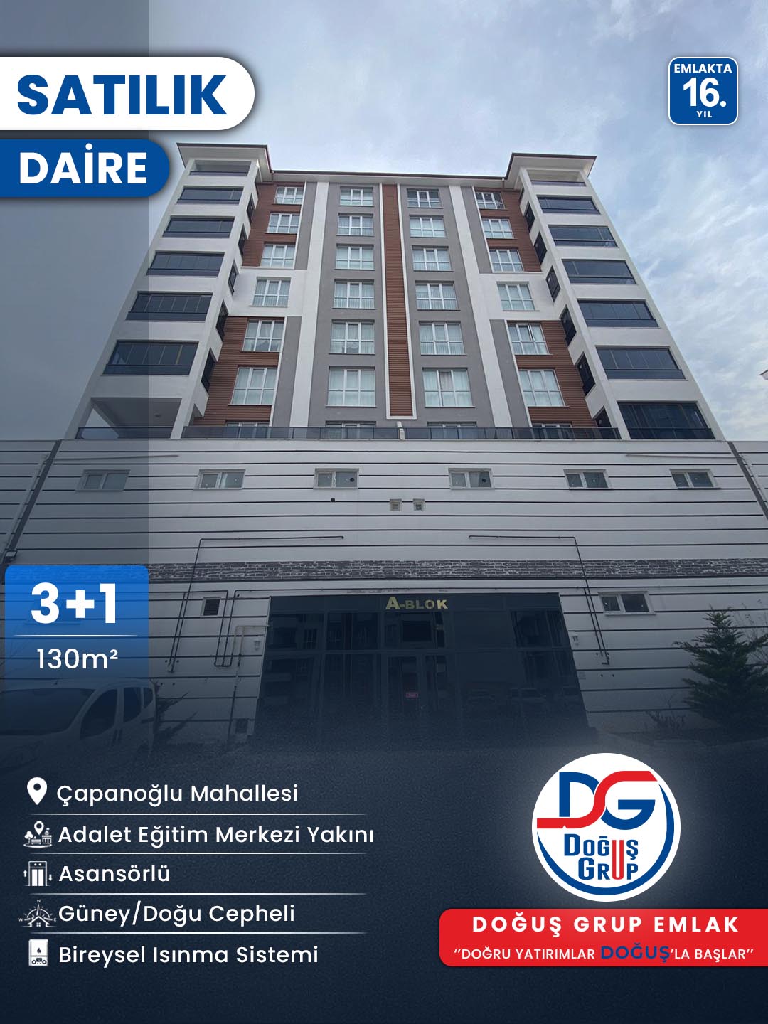 YILMAZLAR SİTESİNDE SATILIK 3+1 DAİRE