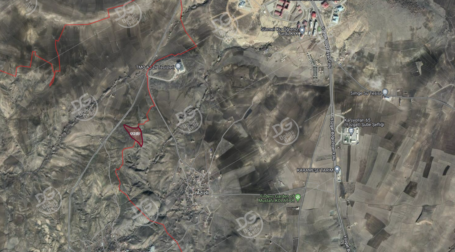 DOĞUŞ'TAN AZİZLİ BAĞLARINDA 25.453 M² SATILIK TARLA