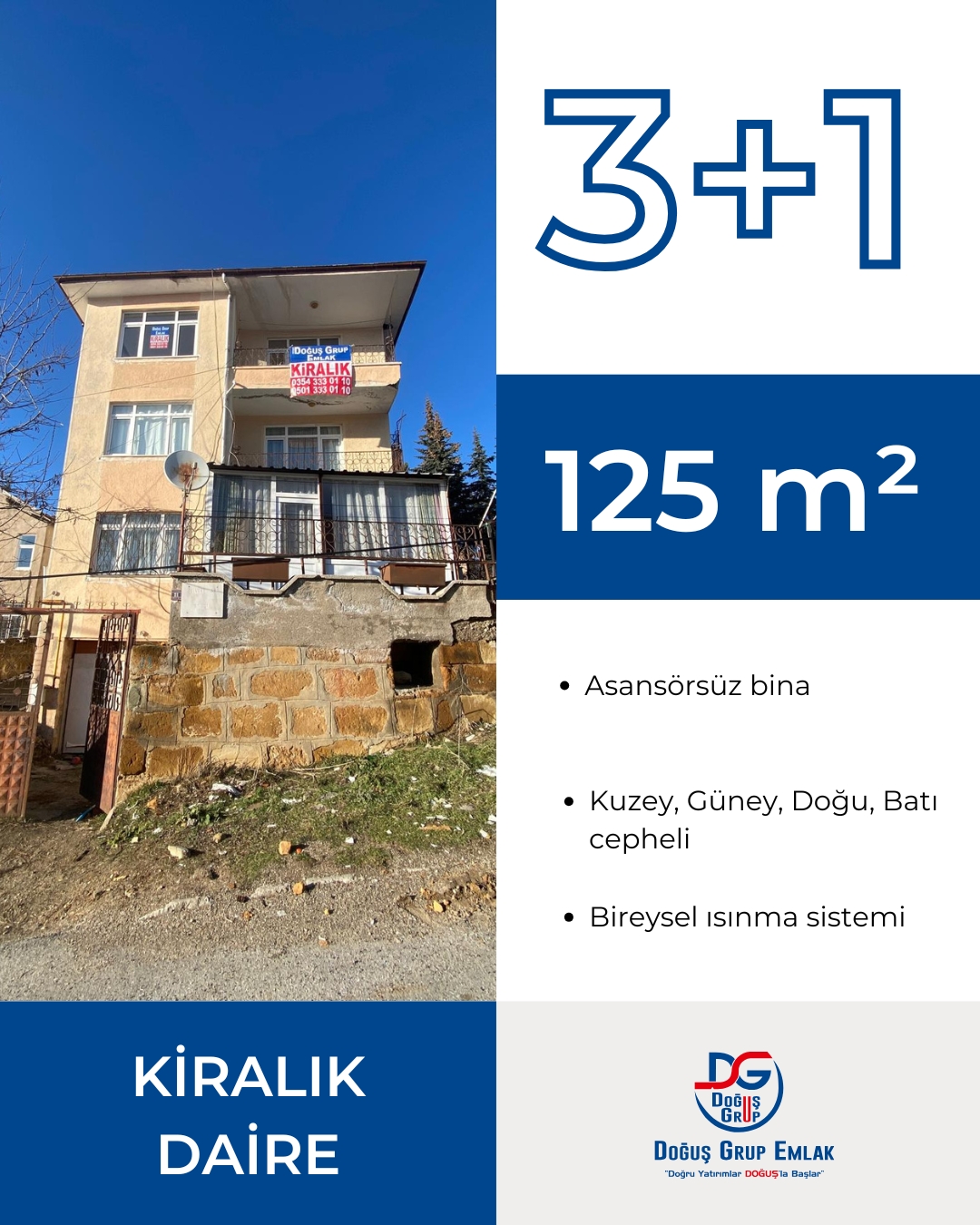 FATİH MAHALLESİNDE  3+1 KİRALIK DAİRE